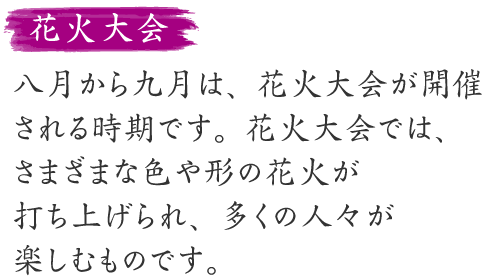 花火大会の説明