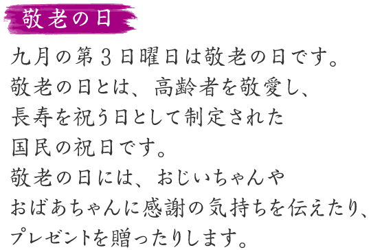 敬老の日の説明